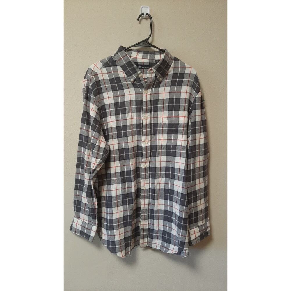 John Ashford Men's Plaid Button Up Flannel Shirt